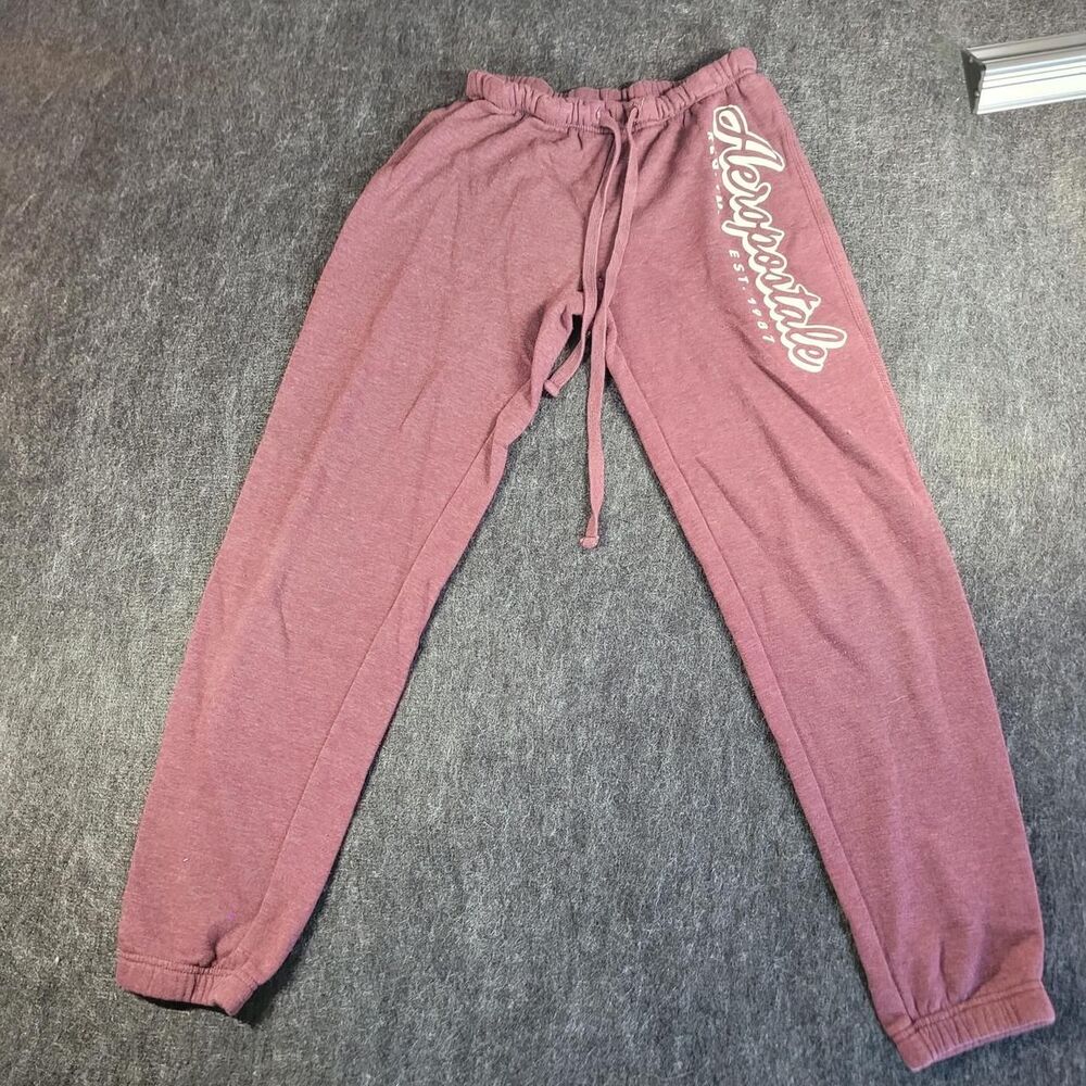 Aeropostale Women's Pink and Burgundy Joggers-tracksuits